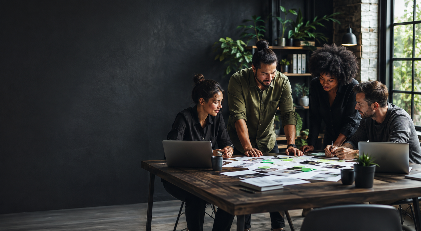 A service-business team planning a connected client workflow